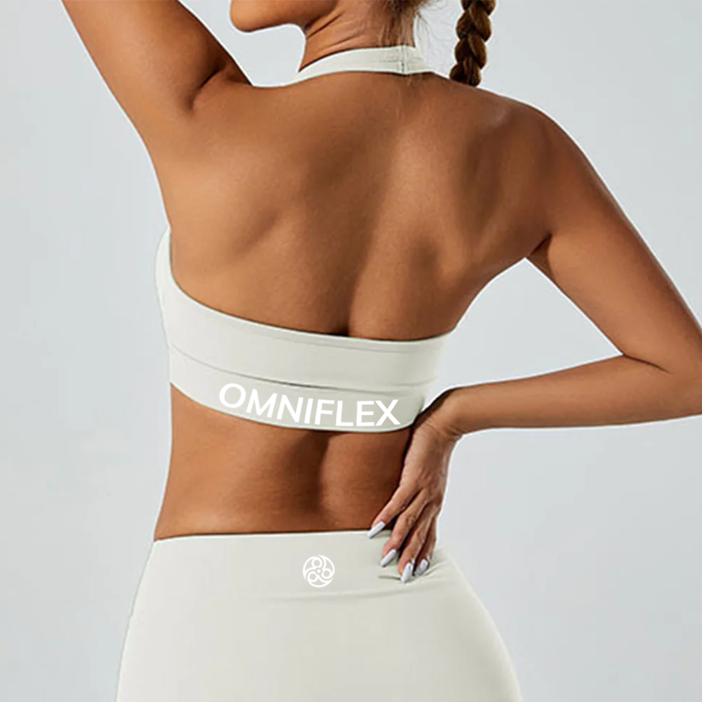 Halter Square Neck Open Back Sports Bra