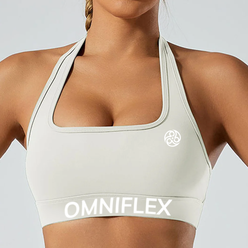 Halter Square Neck Open Back Sports Bra