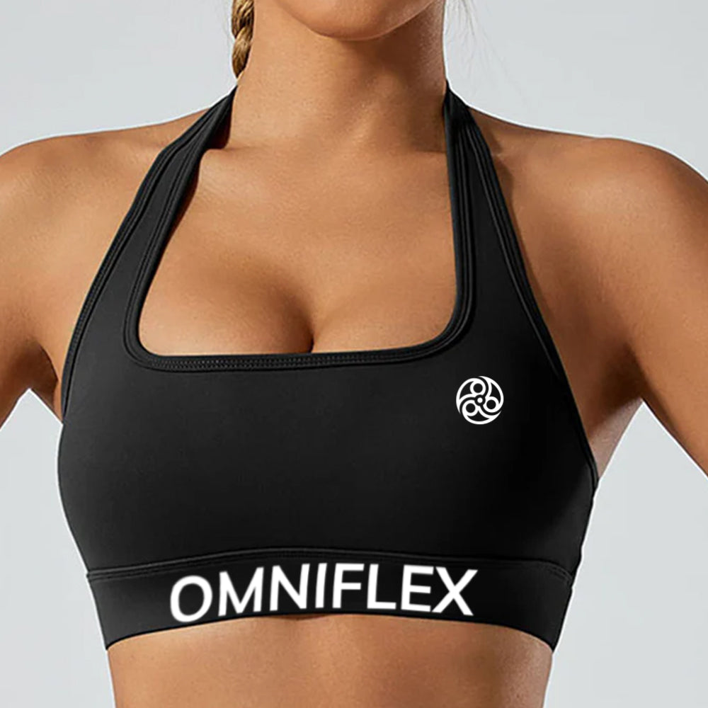 Halter Square Neck Open Back Sports Bra