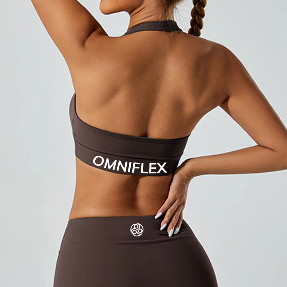 Halter Square Neck Open Back Sports Bra